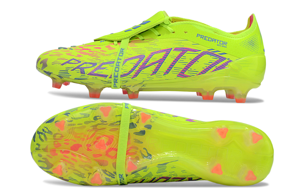 adidas 25 Predator Elite Tongue FT FG  Soccer Boots Cleats Shoes GRN-GLD