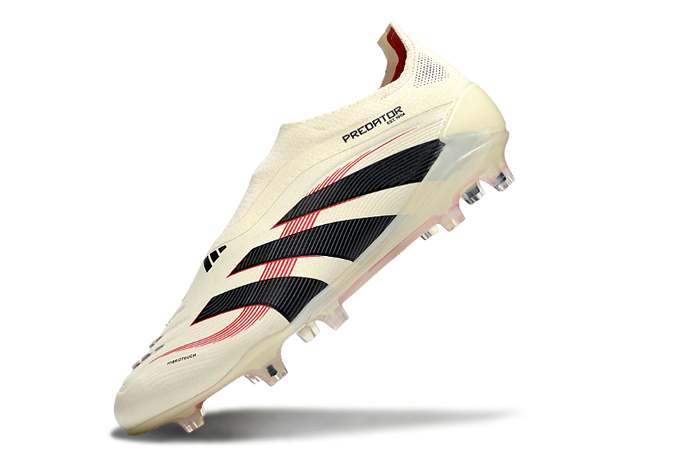 adidas Predator 24 Elite Laceless FG  Soccer Boots Cleats Shoes WHT-BLK