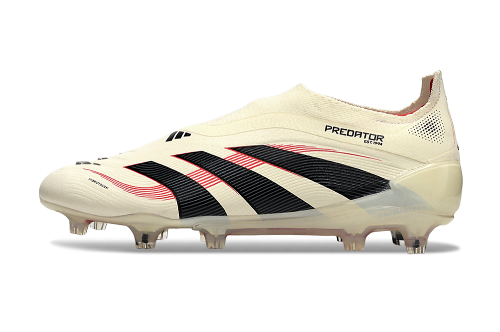 adidas Predator 24 Elite Laceless FG  Soccer Boots Cleats Shoes WHT-BLK