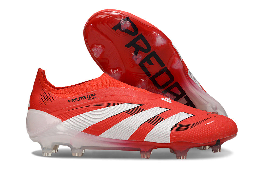 adidas Predator 24 Elite Laceless FG  Soccer Boots Cleats Shoes WHT-BLK