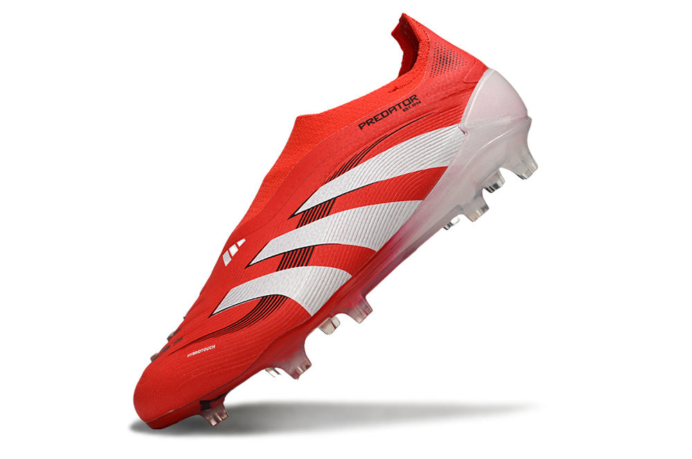adidas Predator 24 Elite Laceless FG  Soccer Boots Cleats Shoes WHT-BLK