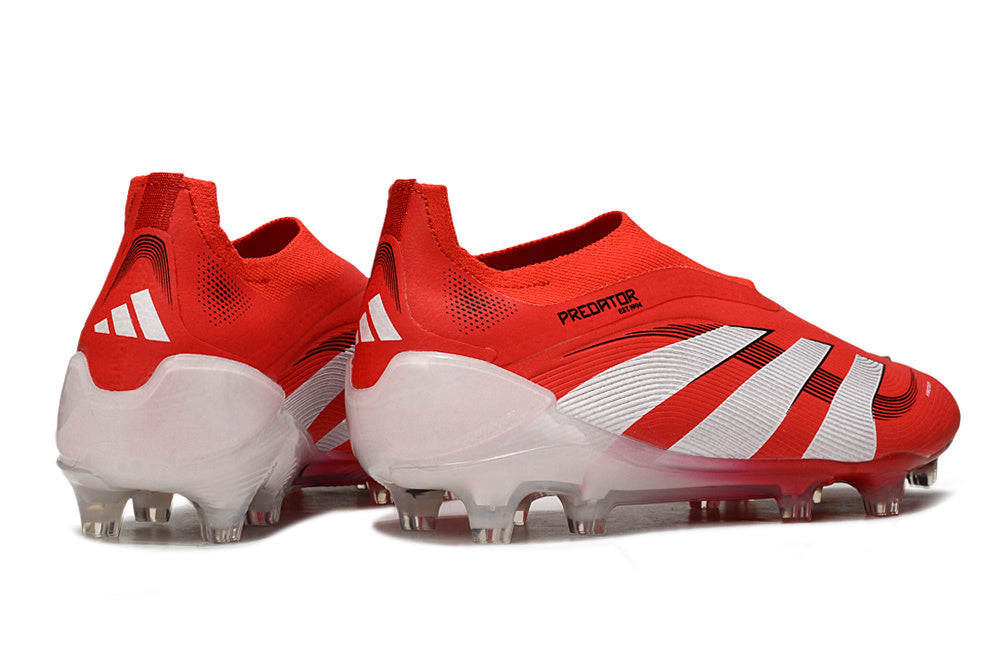 adidas Predator 24 Elite Laceless FG  Soccer Boots Cleats Shoes WHT-BLK