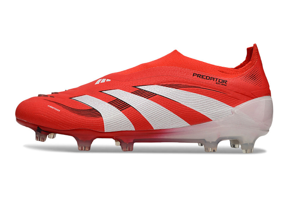adidas Predator 24 Elite Laceless FG  Soccer Boots Cleats Shoes WHT-BLK