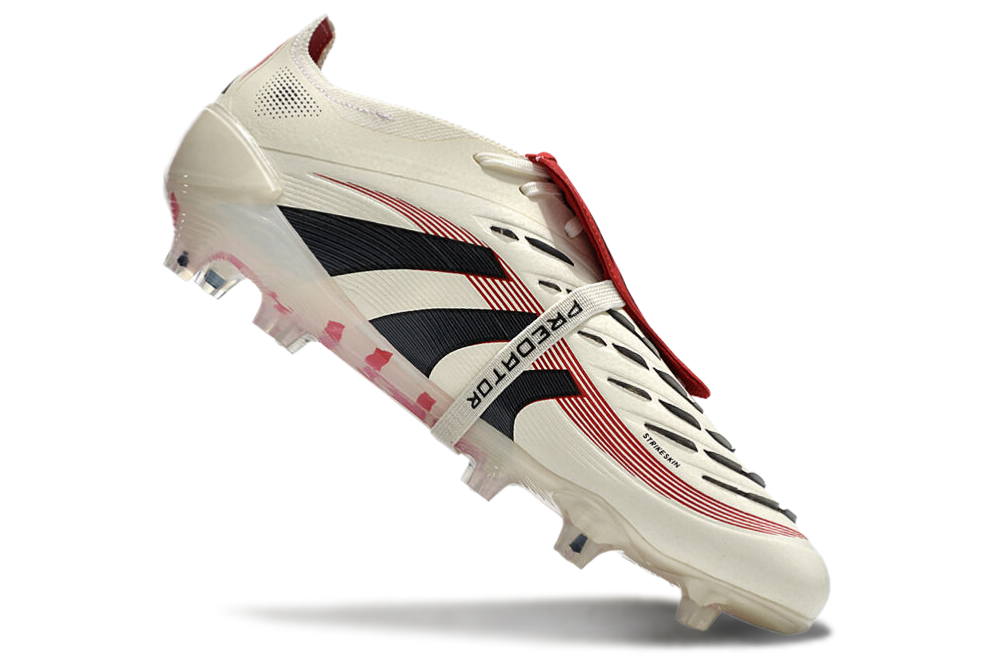 adidas 25 Predator Elite Tongue FT FG  Soccer Boots Cleats Shoes WHT-RED