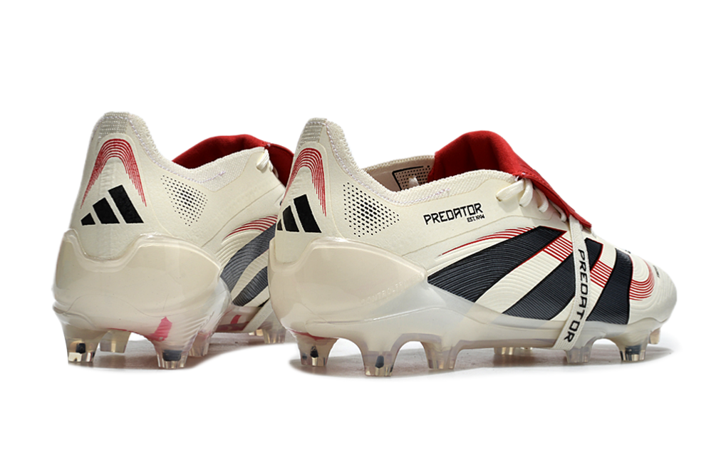 adidas 25 Predator Elite Tongue FT FG  Soccer Boots Cleats Shoes WHT-RED