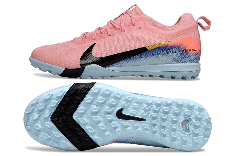 Nike Air Zoom Mercurial Vapor 15 Pro TF - Professional Turf Soccer Cleats Boots Shoes-GRN-PNK-ORG