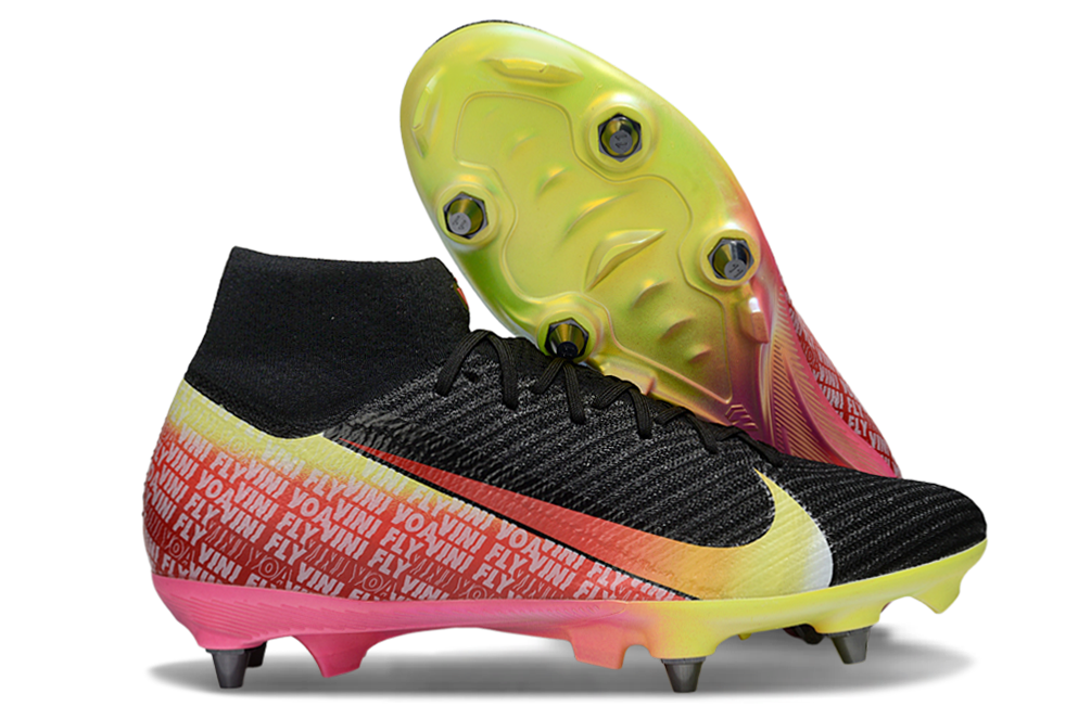Nike Air Zoom Mercurial Superfly 9 (IX) Elite SG-Pro Anti-Clog Football Soccer Cleats Shoes Boots BLK-PNK