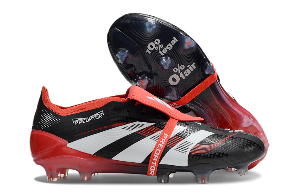 adidas 25 Predator Elite Tongue FT FG  Soccer Boots Cleats Shoes WHT-RED