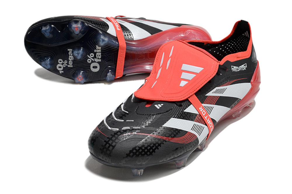 adidas 25 Predator Elite Tongue FT FG  Soccer Boots Cleats Shoes WHT-RED