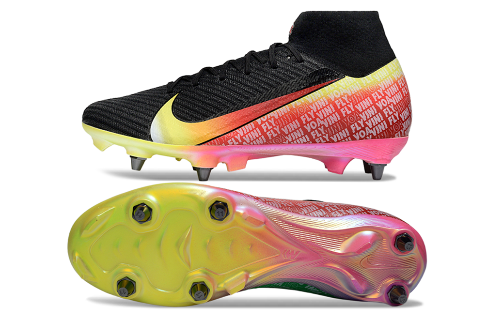 Nike Air Zoom Mercurial Superfly 9 (IX) Elite SG-Pro Anti-Clog Football Soccer Cleats Shoes Boots BLK-PNK