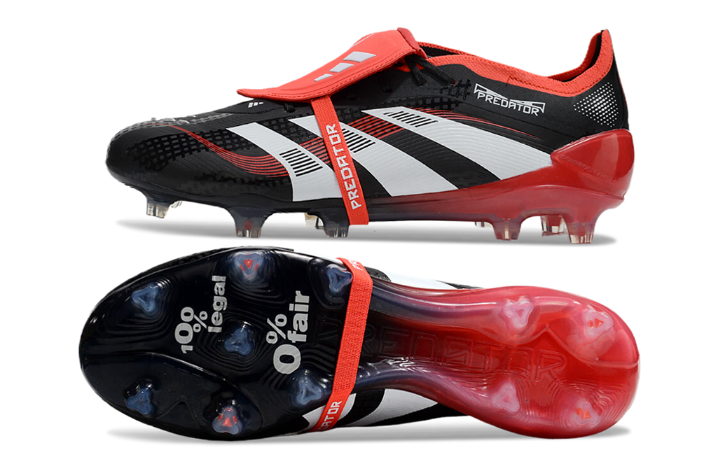adidas 25 Predator Elite Tongue FT FG  Soccer Boots Cleats Shoes WHT-RED