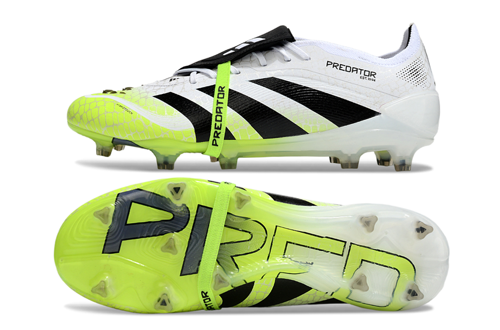 adidas 25 Predator Elite Tongue FT FG  Soccer Boots Cleats Shoes BLK-WHT