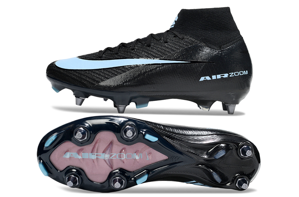 Nike Air Zoom Mercurial Superfly 9 (IX) Elite SG-Pro Anti-Clog Football Soccer Cleats Shoes Boots BLK-PNK