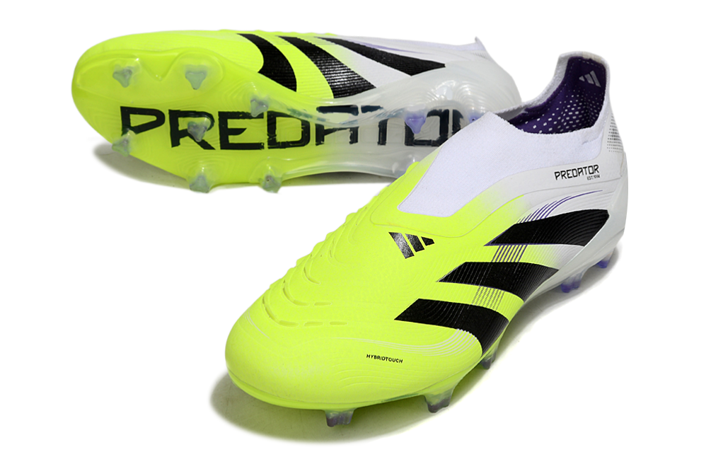 adidas Predator 24 Elite Laceless FG  Soccer Boots Cleats Shoes GRN-BLK