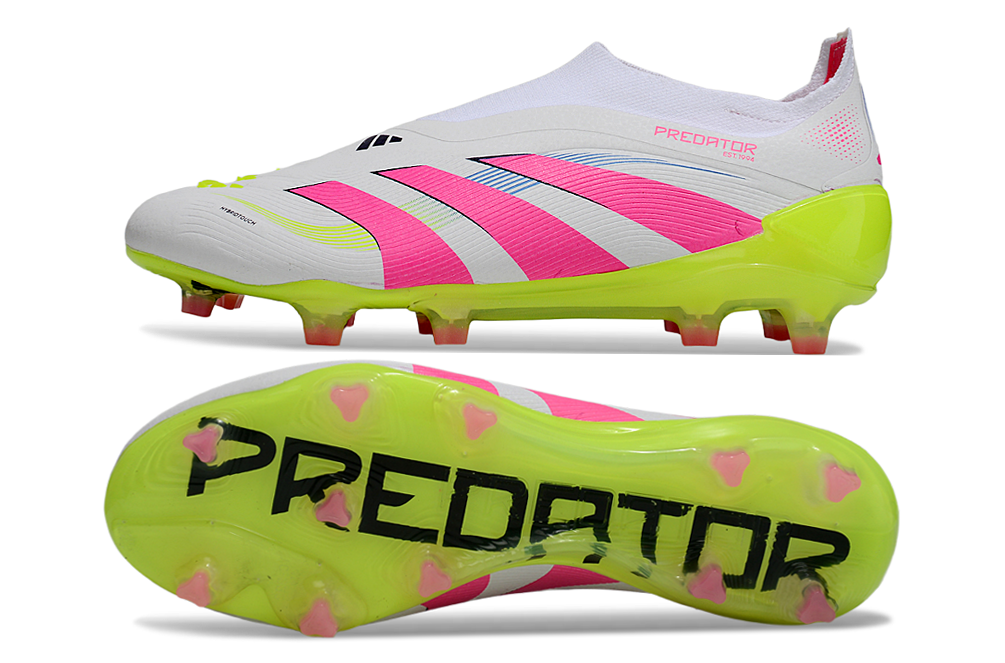 adidas Predator 24 Elite Laceless FG  Soccer Boots Cleats Shoes GRN-BLK
