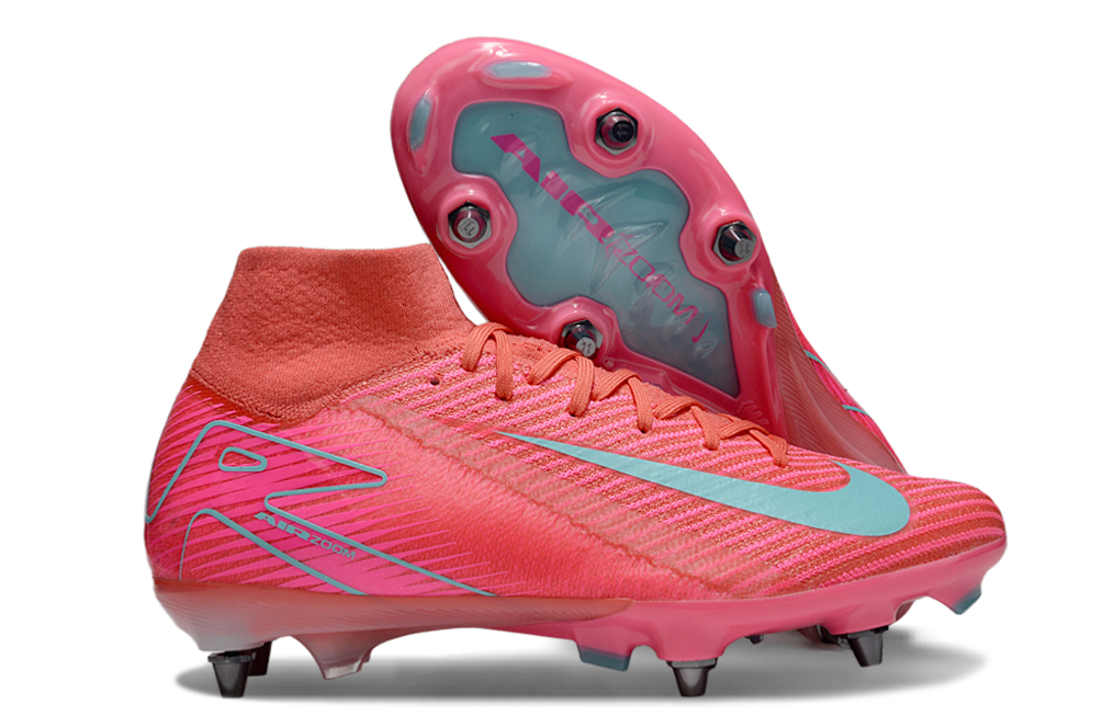 Nike Air Zoom Mercurial Superfly 9 (IX) Elite SG-Pro Anti-Clog Football Soccer Cleats Shoes Boots RED-ORG-BLU