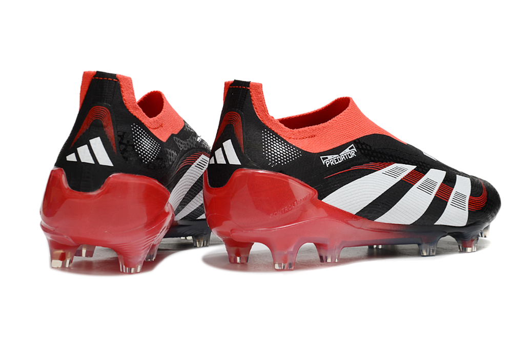adidas Predator 24 Elite Laceless FG  Soccer Boots Cleats Shoes RED-BLK
