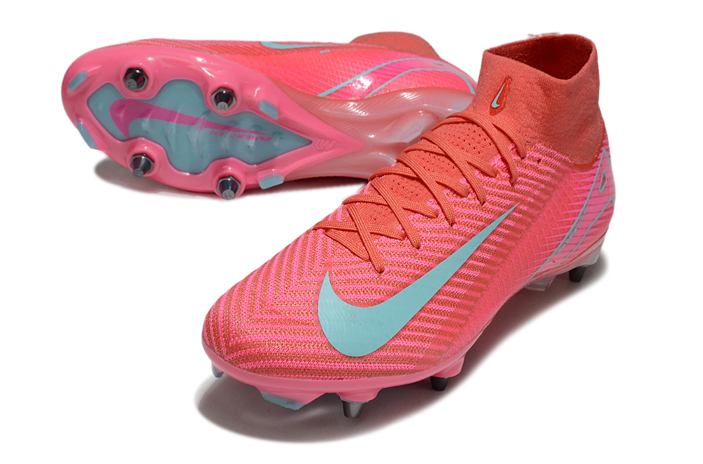 Nike Air Zoom Mercurial Superfly 9 (IX) Elite SG-Pro Anti-Clog Football Soccer Cleats Shoes Boots RED-ORG-BLU