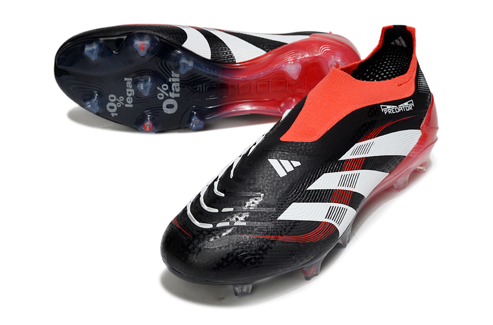 adidas Predator 24 Elite Laceless FG  Soccer Boots Cleats Shoes RED-BLK