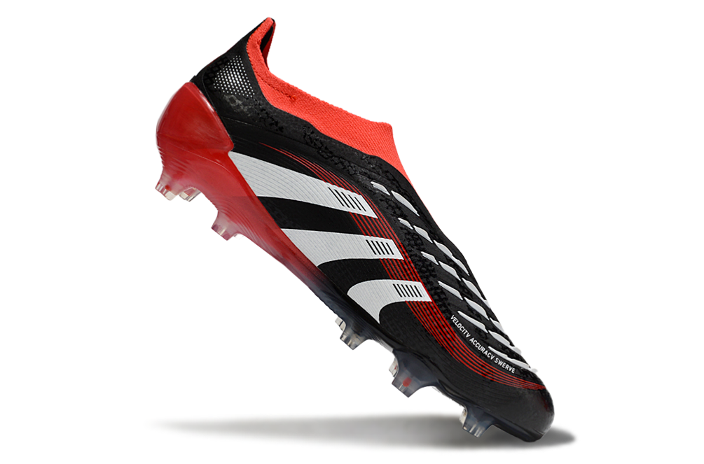 adidas Predator 24 Elite Laceless FG  Soccer Boots Cleats Shoes RED-BLK
