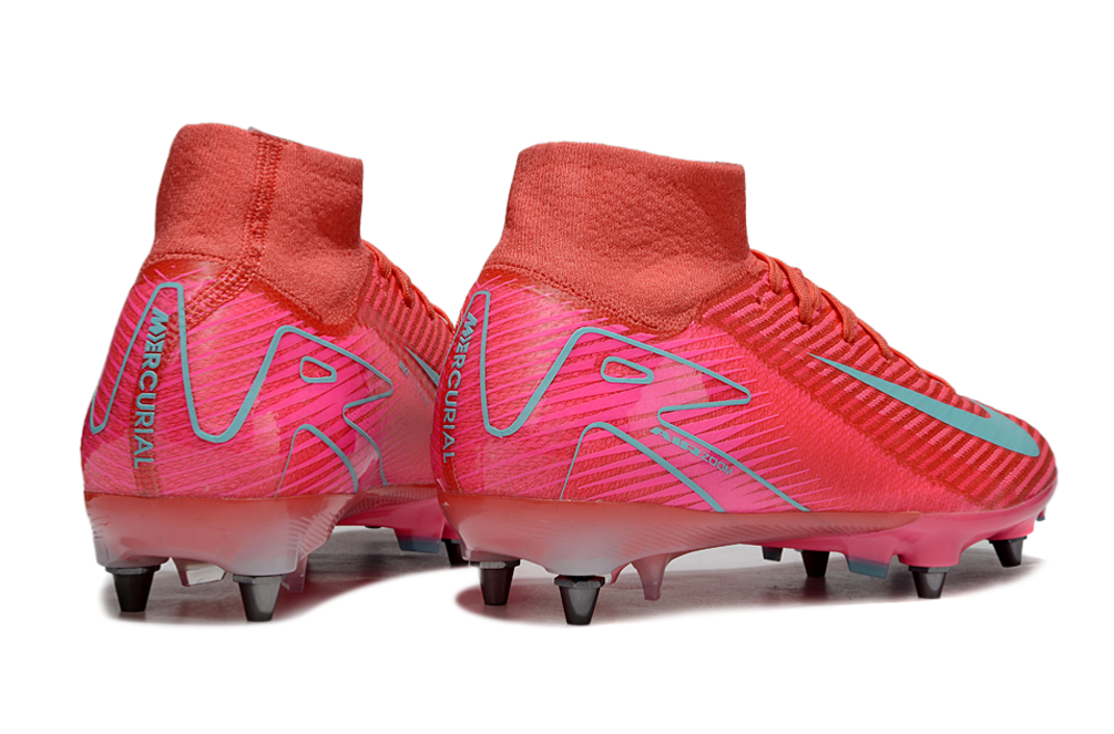 Nike Air Zoom Mercurial Superfly 9 (IX) Elite SG-Pro Anti-Clog Football Soccer Cleats Shoes Boots RED-ORG-BLU