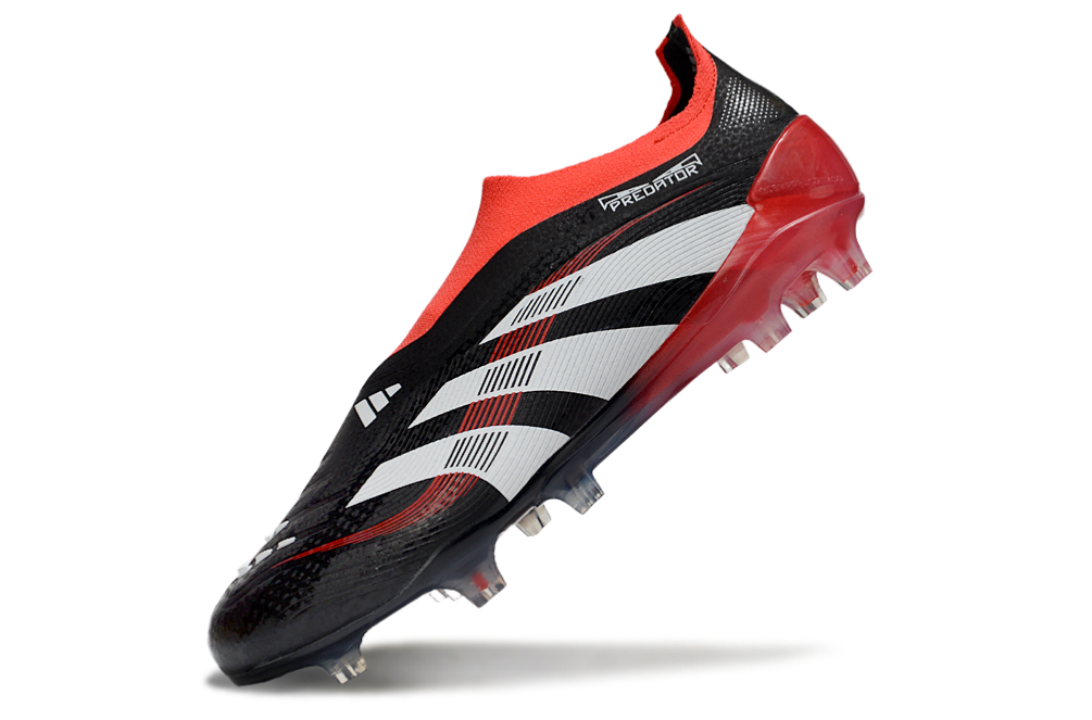 adidas Predator 24 Elite Laceless FG  Soccer Boots Cleats Shoes RED-BLK
