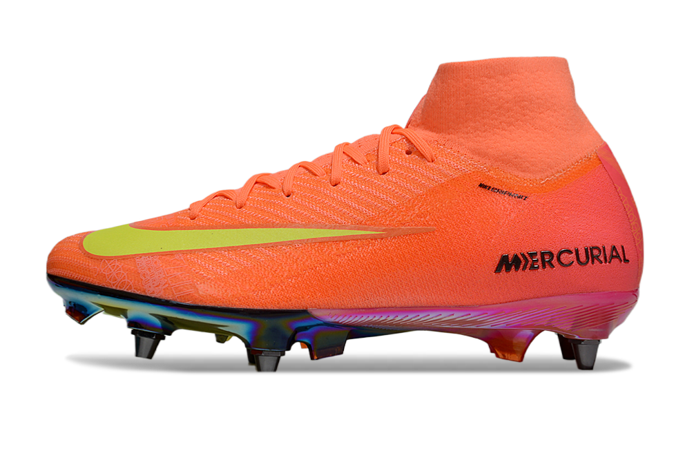 Nike Air Zoom Mercurial Superfly 9 (IX) Elite SG-Pro Anti-Clog Football Soccer Cleats Shoes Boots RED-ORG-BLU