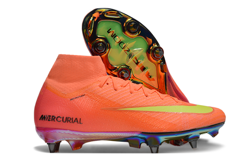 Nike Air Zoom Mercurial Superfly 9 (IX) Elite SG-Pro Anti-Clog Football Soccer Cleats Shoes Boots RED-ORG-BLU