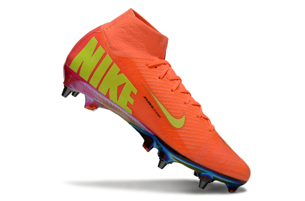 Nike Air Zoom Mercurial Superfly 9 (IX) Elite SG-Pro Anti-Clog Football Soccer Cleats Shoes Boots RED-ORG-BLU