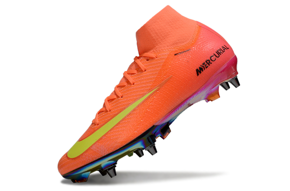 Nike Air Zoom Mercurial Superfly 9 (IX) Elite SG-Pro Anti-Clog Football Soccer Cleats Shoes Boots RED-ORG-BLU