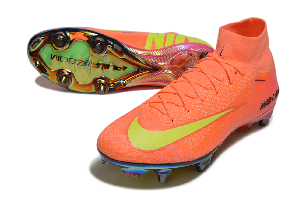 Nike Air Zoom Mercurial Superfly 9 (IX) Elite SG-Pro Anti-Clog Football Soccer Cleats Shoes Boots RED-ORG-BLU