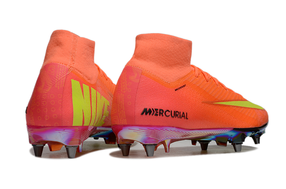 Nike Air Zoom Mercurial Superfly 9 (IX) Elite SG-Pro Anti-Clog Football Soccer Cleats Shoes Boots RED-ORG-BLU