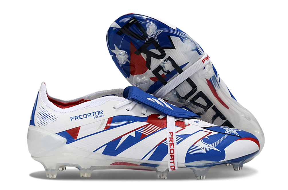 adidas 25 Predator Elite Tongue FT FG  Soccer Boots Cleats Shoes BLU-WHT