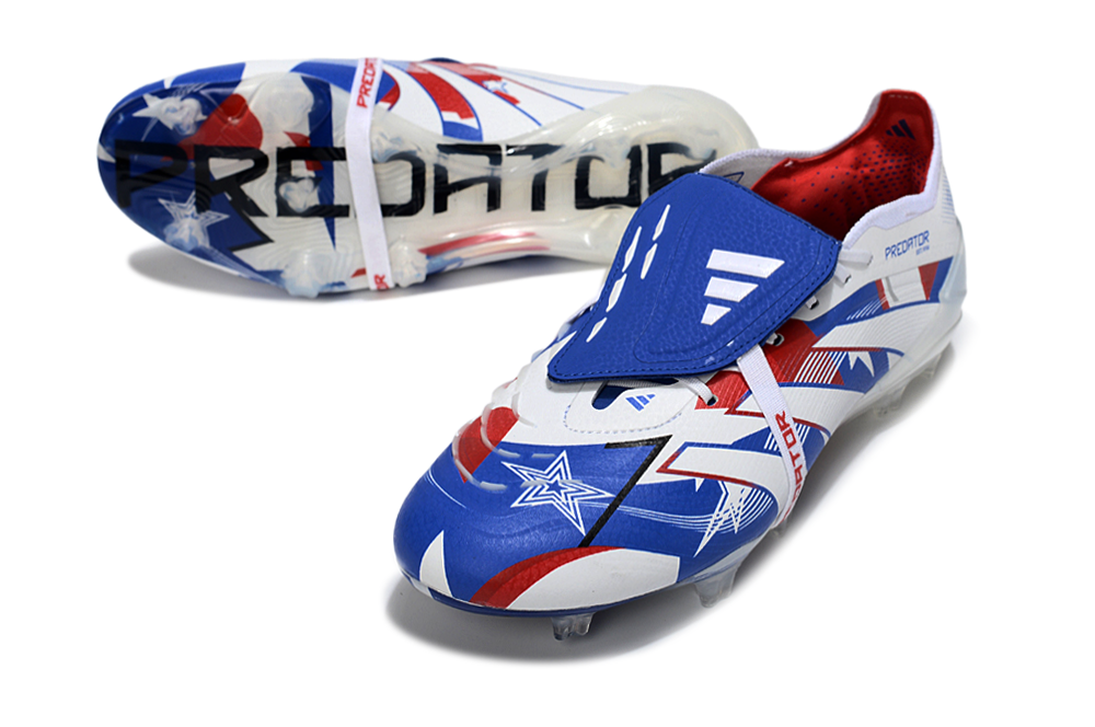 adidas 25 Predator Elite Tongue FT FG  Soccer Boots Cleats Shoes BLU-WHT