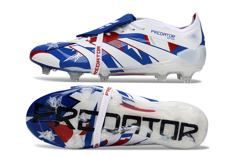 adidas 25 Predator Elite Tongue FT FG  Soccer Boots Cleats Shoes BLU-WHT