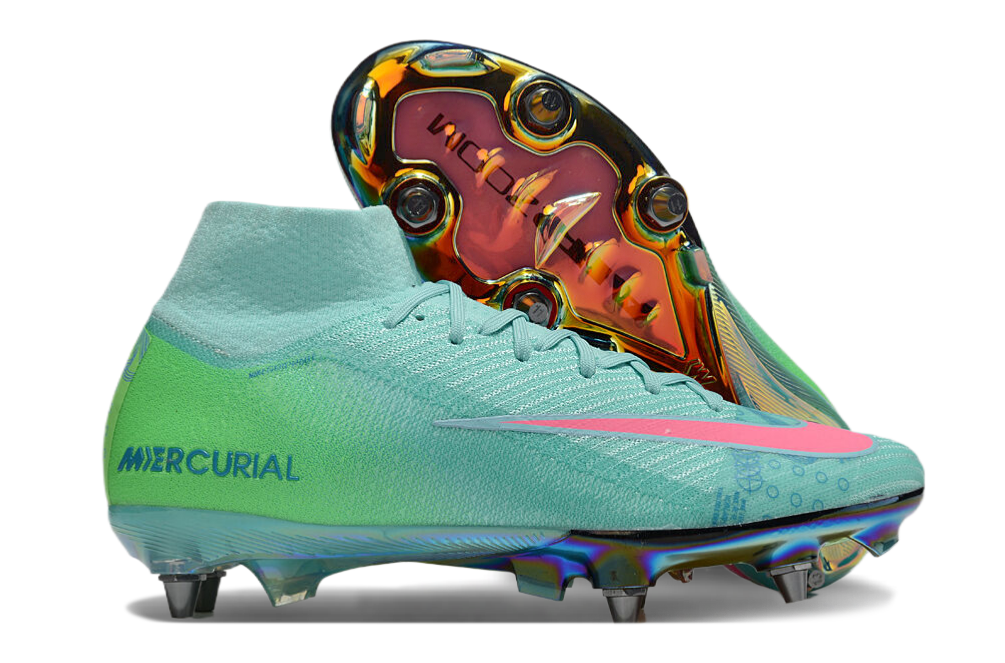 Nike Air Zoom Mercurial Superfly 9 (IX) Elite SG-Pro Anti-Clog Football Soccer Cleats Shoes Boots RED-ORG-BLU
