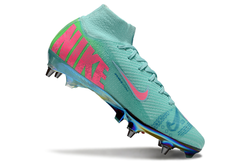 Nike Air Zoom Mercurial Superfly 9 (IX) Elite SG-Pro Anti-Clog Football Soccer Cleats Shoes Boots RED-ORG-BLU