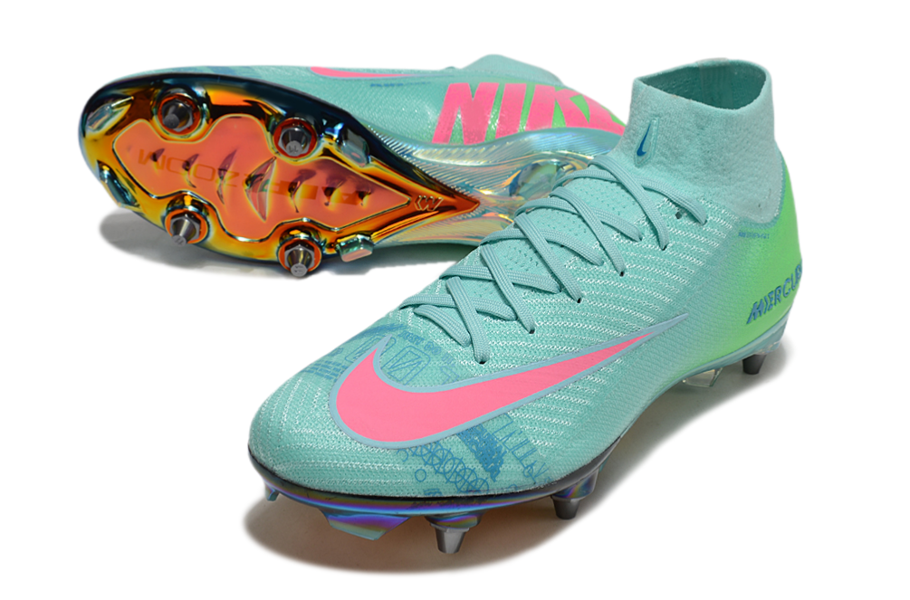 Nike Air Zoom Mercurial Superfly 9 (IX) Elite SG-Pro Anti-Clog Football Soccer Cleats Shoes Boots RED-ORG-BLU