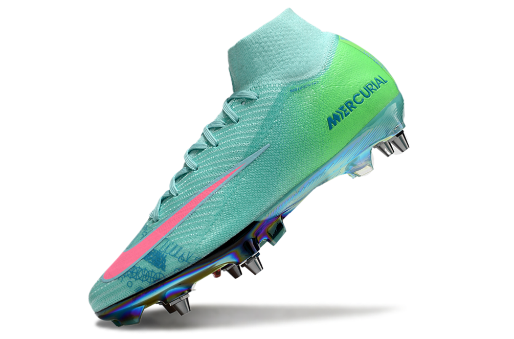 Nike Air Zoom Mercurial Superfly 9 (IX) Elite SG-Pro Anti-Clog Football Soccer Cleats Shoes Boots RED-ORG-BLU