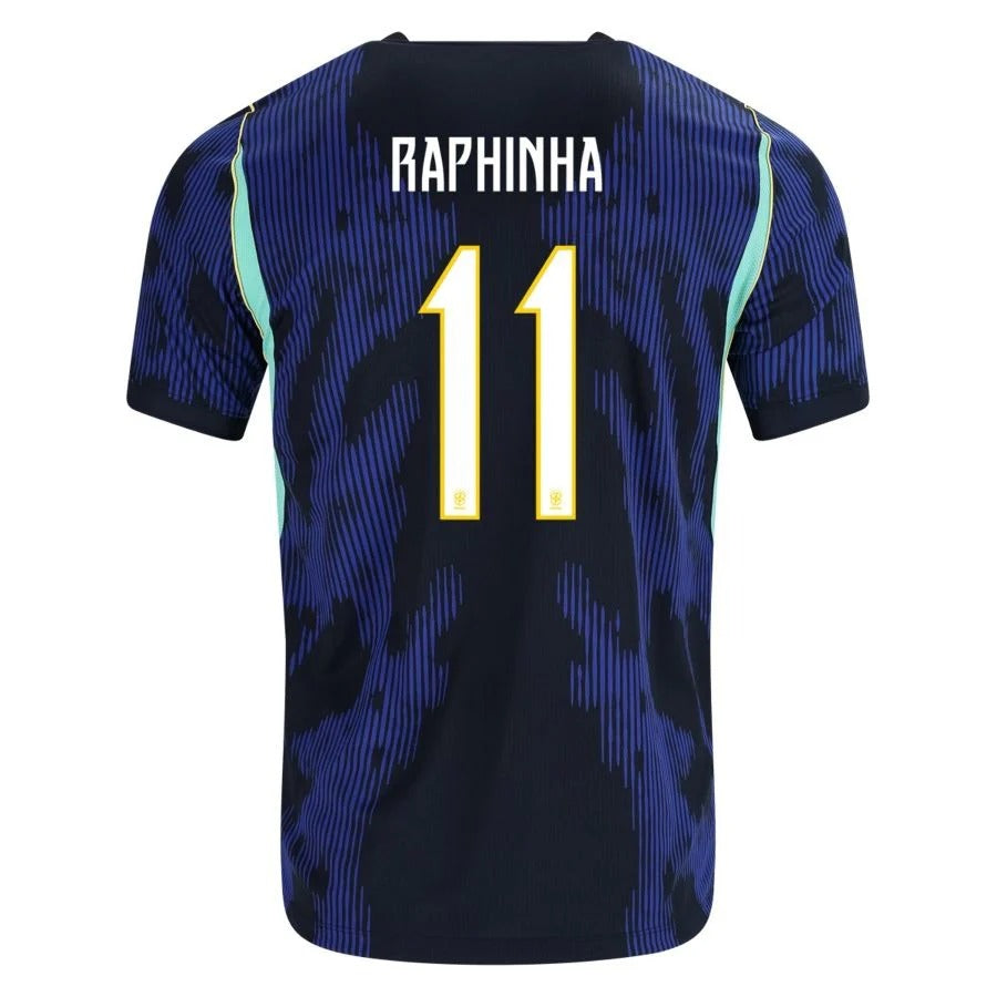 Brazil 2026 world cup Raphinha 11 away stadium jersey back view