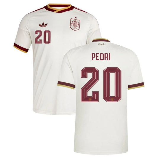 Spain national team 2026 away jersey with PEDRI #20 front and back view