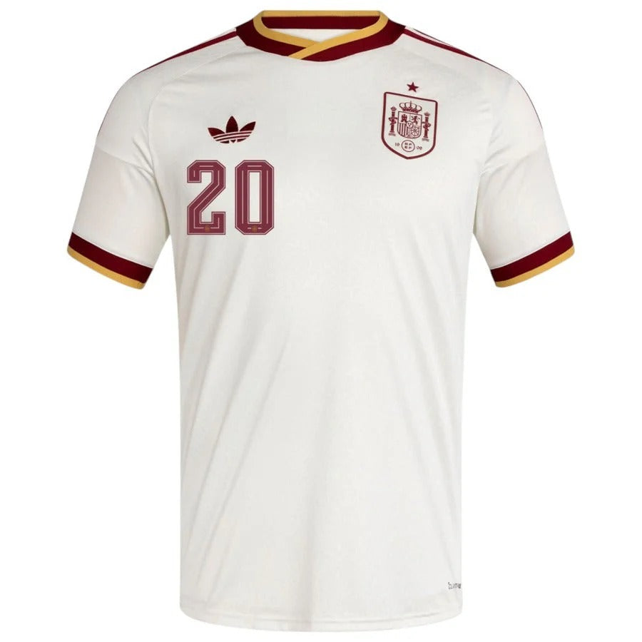 Spain national team 2026 away jersey with PEDRI #20 custom print