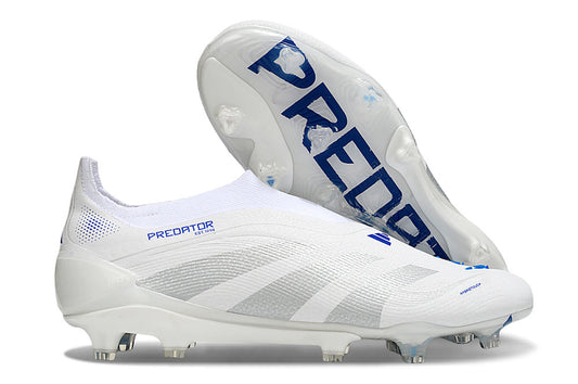 adidas Predator 24 Elite Laceless FG  Soccer Boots Cleats Shoes GRY-BLU