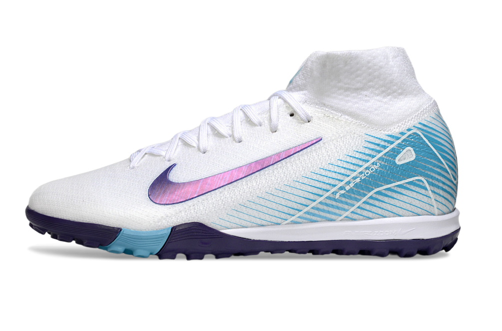 Nike Air Zoom Mercurial Superfly 10 Elite TF Football Soccer Cleats Boots - Ultimate Speed & Precision  WHT