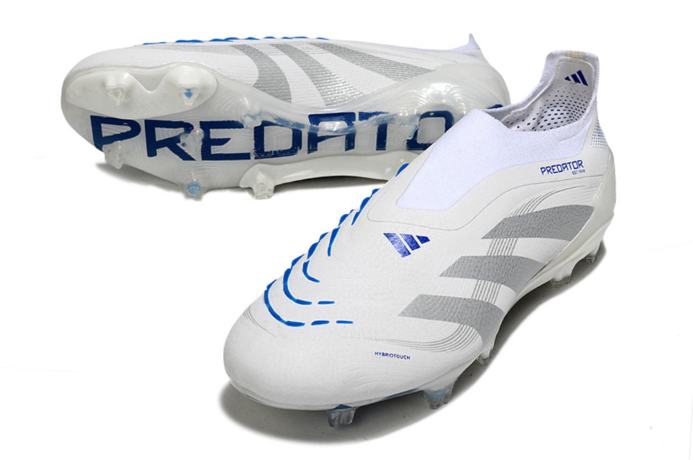 adidas Predator 24 Elite Laceless FG  Soccer Boots Cleats Shoes GRY-BLU