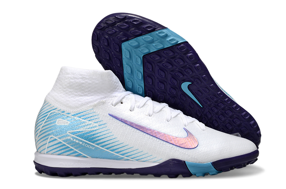 Nike Air Zoom Mercurial Superfly 10 Elite TF Football Soccer Cleats Boots - Ultimate Speed & Precision  WHT