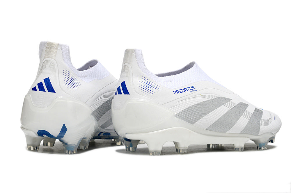 adidas Predator 24 Elite Laceless FG  Soccer Boots Cleats Shoes GRY-BLU