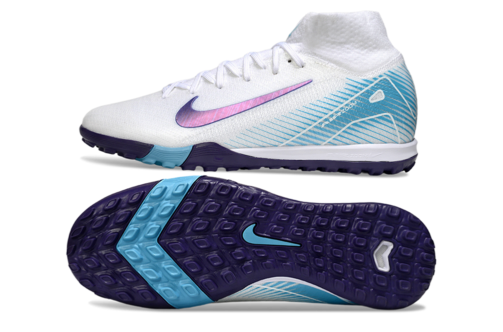 Nike Air Zoom Mercurial Superfly 10 Elite TF Football Soccer Cleats Boots - Ultimate Speed & Precision  WHT