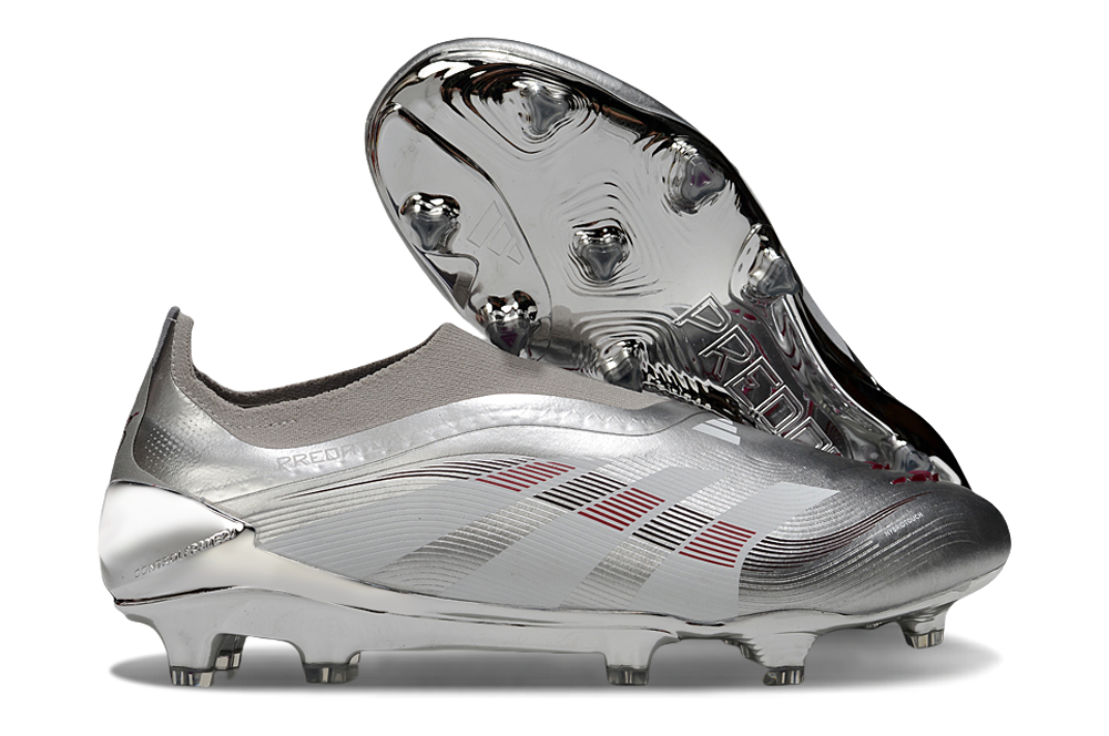 adidas Predator 24 Elite Laceless FG  Soccer Boots Cleats Shoes GRY-BLU
