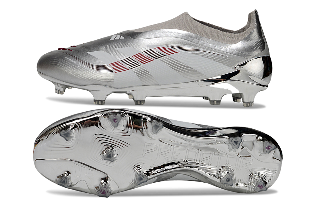 adidas Predator 24 Elite Laceless FG  Soccer Boots Cleats Shoes GRY-BLU